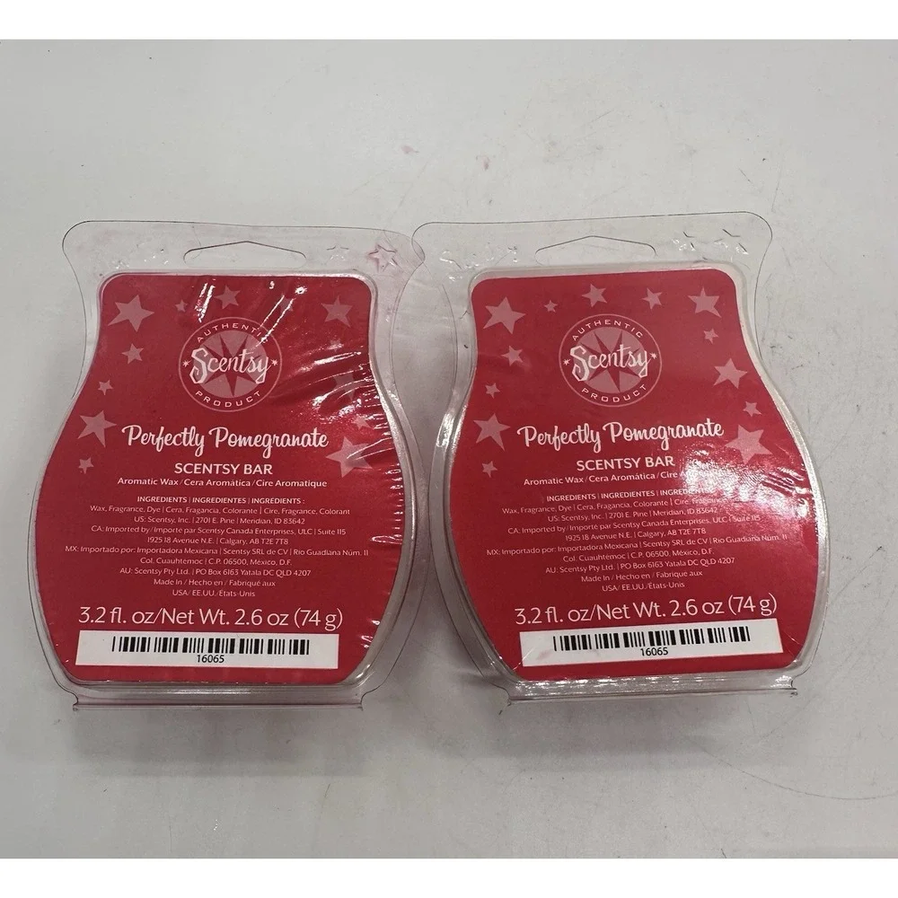 Lot 2 Scentsy Perfectly Pomegranate Wax Bars Retired Scent Authentic New
